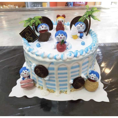 ctines.desserts - 🐱 DORAEMON Art Pudding Jelly Cake All By Custom -  Character - Colour - Text . In Frame: - Diameter 16cm - Theme : DORAEMON -  Character : 🐱 -